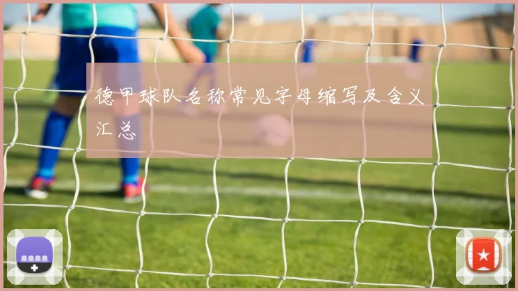 德甲球队名称常见字母缩写及含义汇总